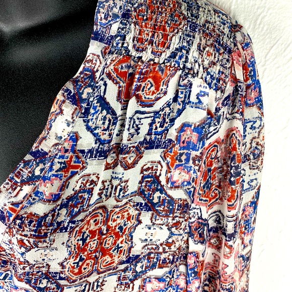 Joie Silk Blouse Sheer Peasant Top - Picture 5 of 7